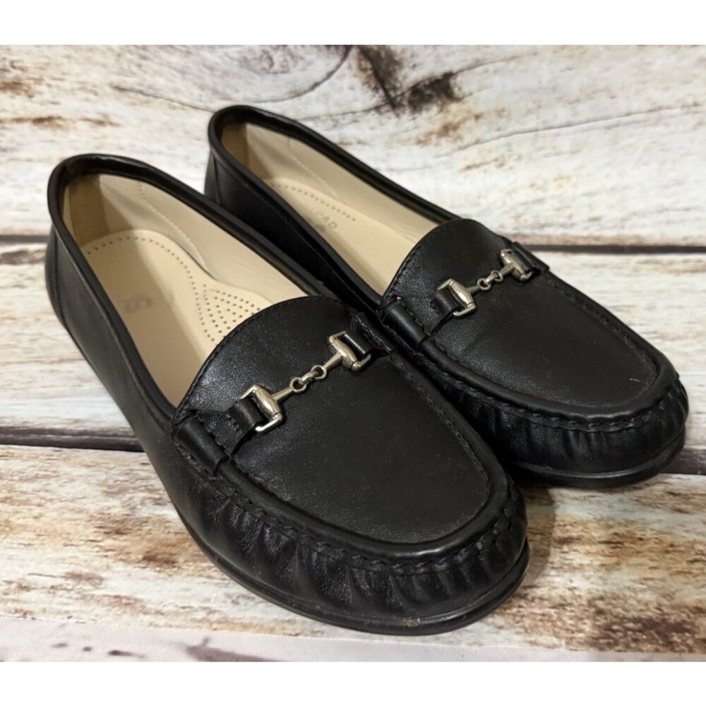 SAS Tripad Comfort Foot Bed Loafer 8M USA Made Black & Chrome